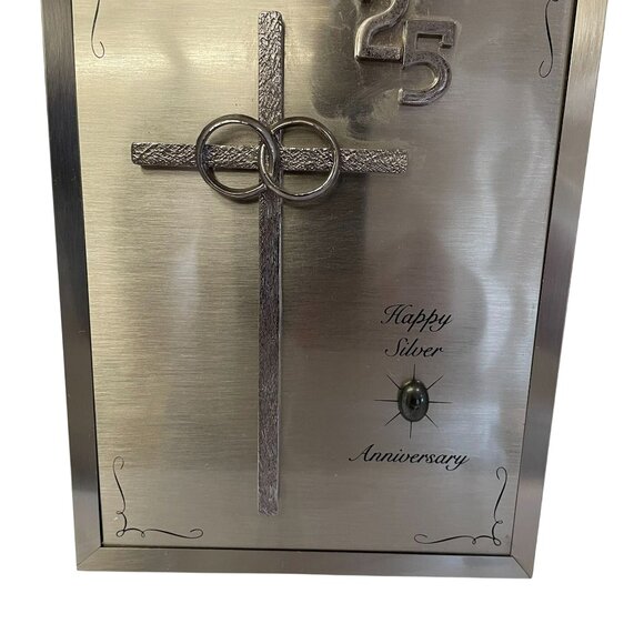 Furtado 25th Happy Silver Anniversary Musical Frame With Cross Giveaways Gray Me - Picture 5 of 16